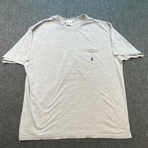 Walt Disney World Disneycore Mens XXL Gray Mickey Mouse Pocket Shirt Embroidered